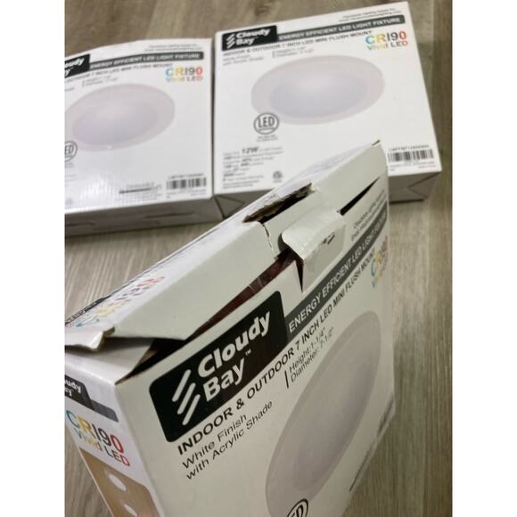 Cloudy Bay 7" LED Mini Flush Mount Light Fixture 3 Pack Indoor Outdoor CR190 - Picture 7 of 10